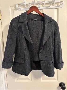 le chateau Women's Dark Charcoal Blazer Jacket and skirt